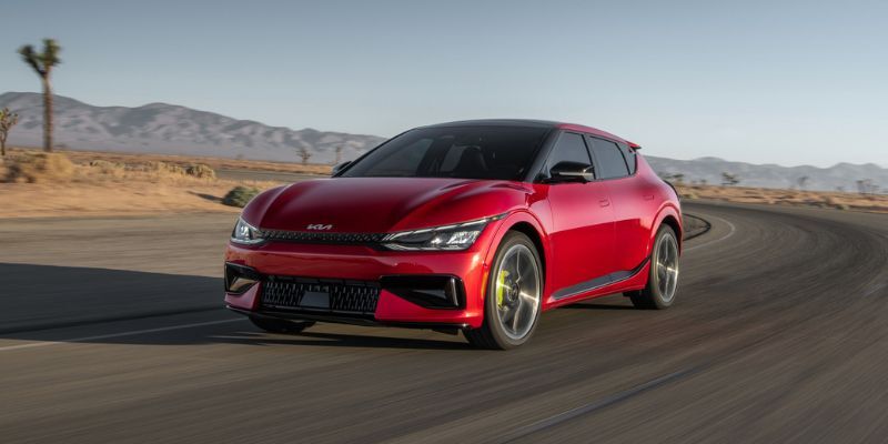 New Kia EV6 on a road