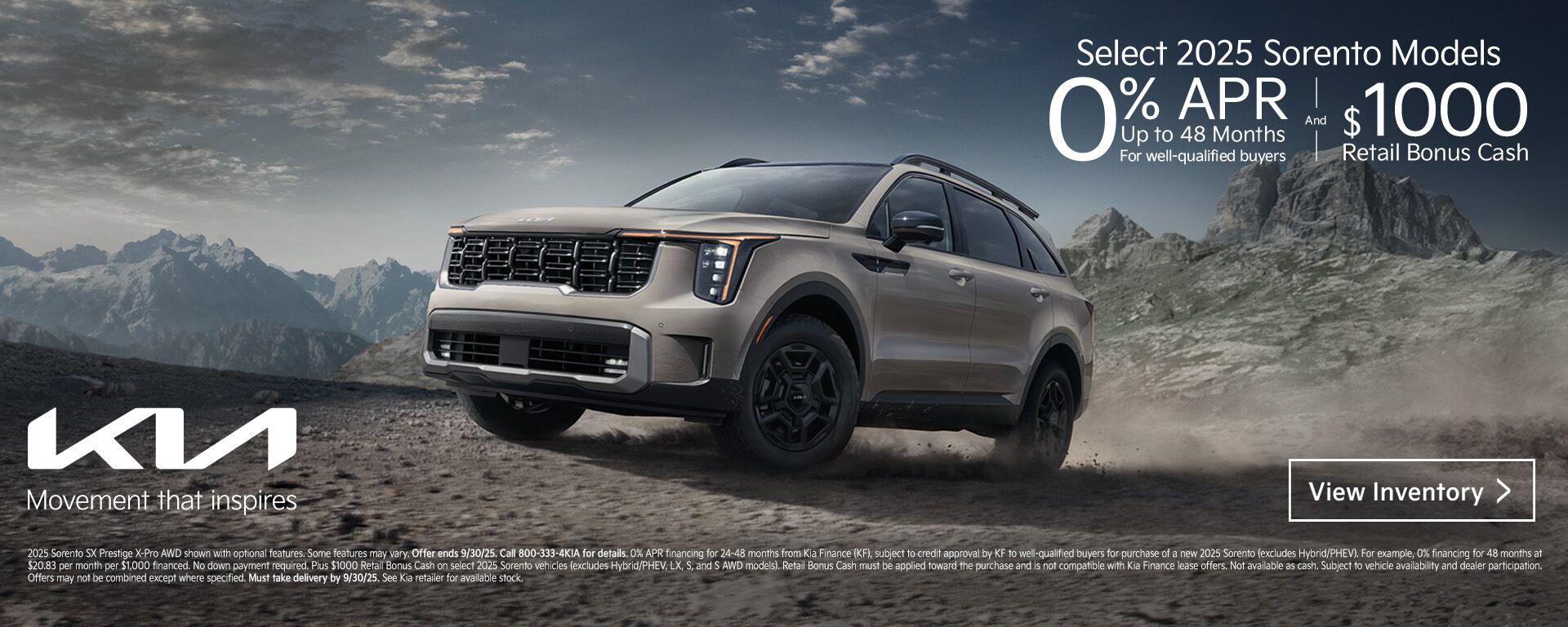 2025 Sorento 0% Offer