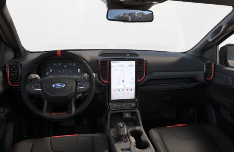 2025 Ford Ranger Raptor display screen and front dashboard