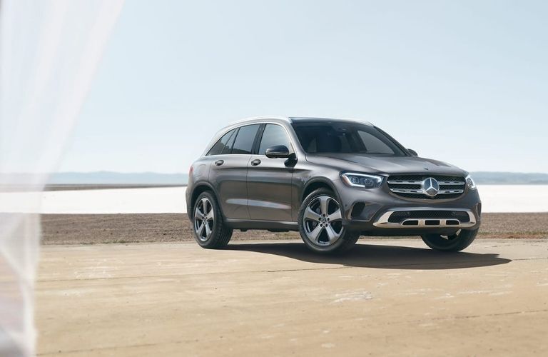 2023 Mercedes-Benz GLC parked off-road near a lake