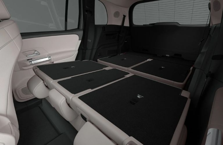 Folded second-row seats of the 2023 Mercedes-Benz EQB 250+