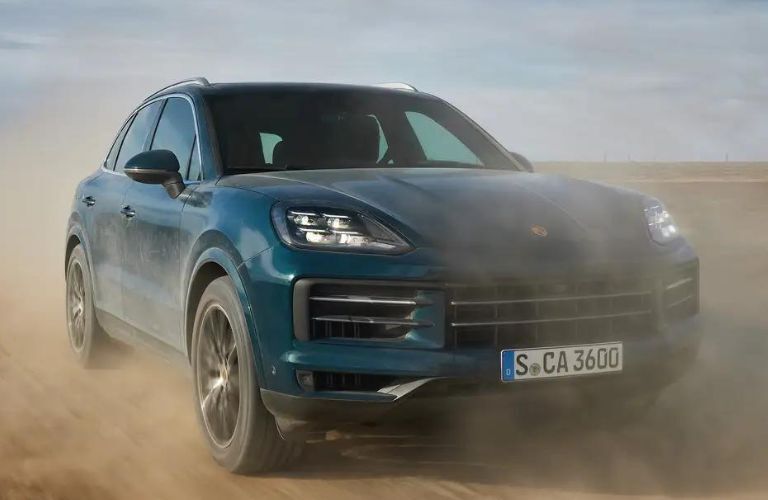 2024 Porsche Cayenne side and front view