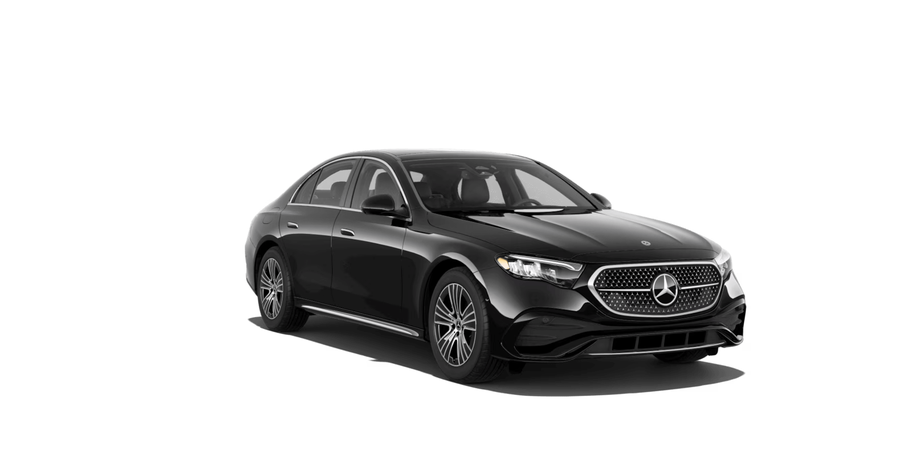 Front-quarter view of the 2026 Mercedes-Benz E 450 4MATIC® Sedan Black