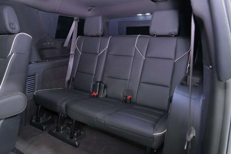 A rear seating  view of the 2026 Cadillac Escalade ESV Sport Bulletproof