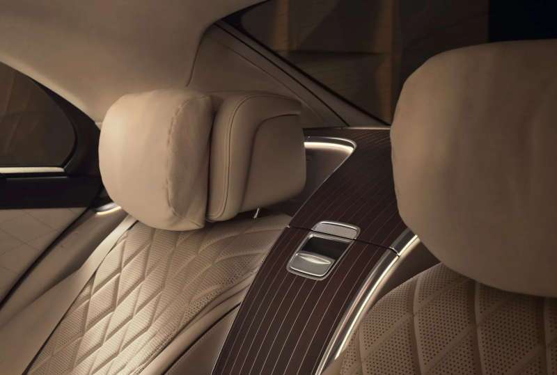 The cushioned rear seating in the 2026 Mercedes-Benz S-Class