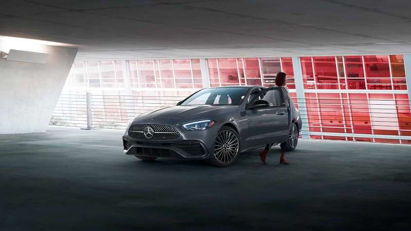 A front quarter external view of the 2025 Mercedes-Benz C-Class