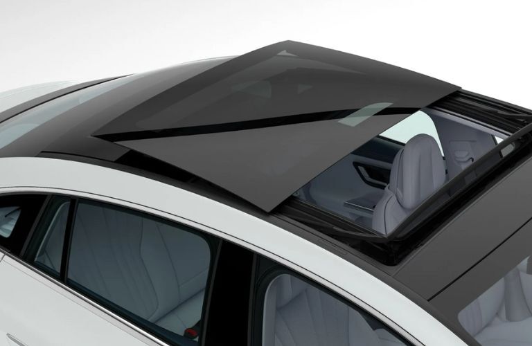 open roof of the 2026 Mercedes-Benz EQE 320+ Sedan