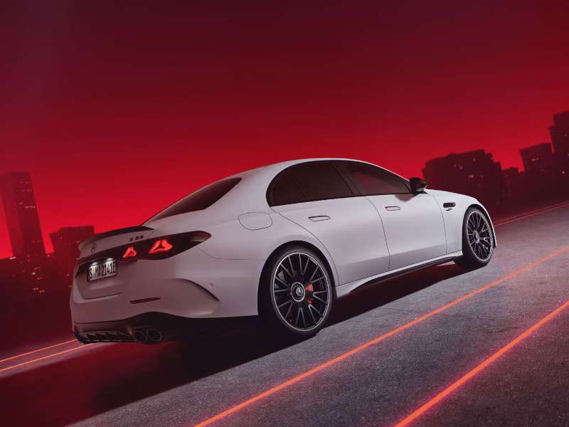 A side exterior view of the 2026 Mercedes-Benz AMG® E 53 HYBRID Sedan