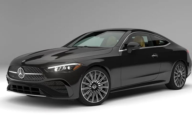 Front-quarter view of the 2025 Mercedes-Benz AMG® CLE 53 Coupe Black