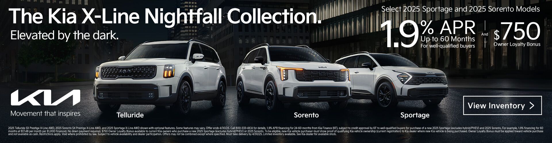 Select 2025 Sorento and Sportage Offer