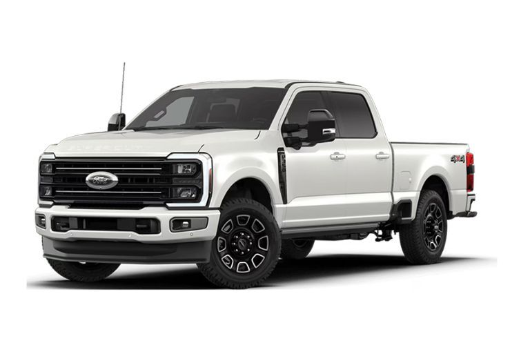 2026 Ford F-350 Super Duty Platinum on white side and front angle