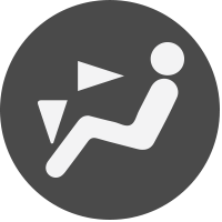 Grey dot with passenger icon