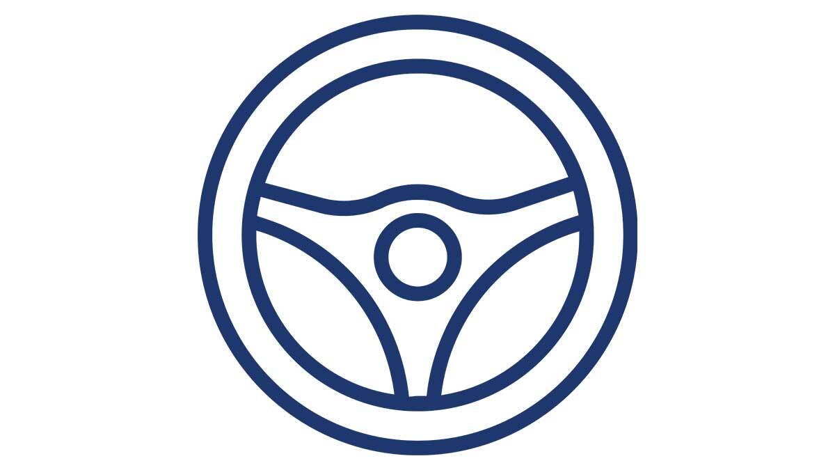 Illustration of a car steering wheel for Planet Motor Incident Pro