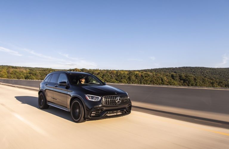 Front Quarter View of the 2020 Mercedes-Benz GLC on the road