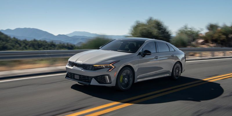 New Kia K5 on a road