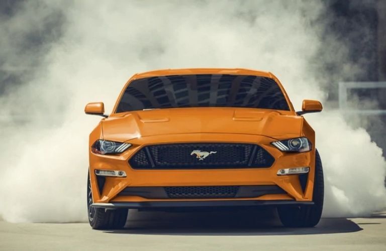 Ford Mustang front logo view