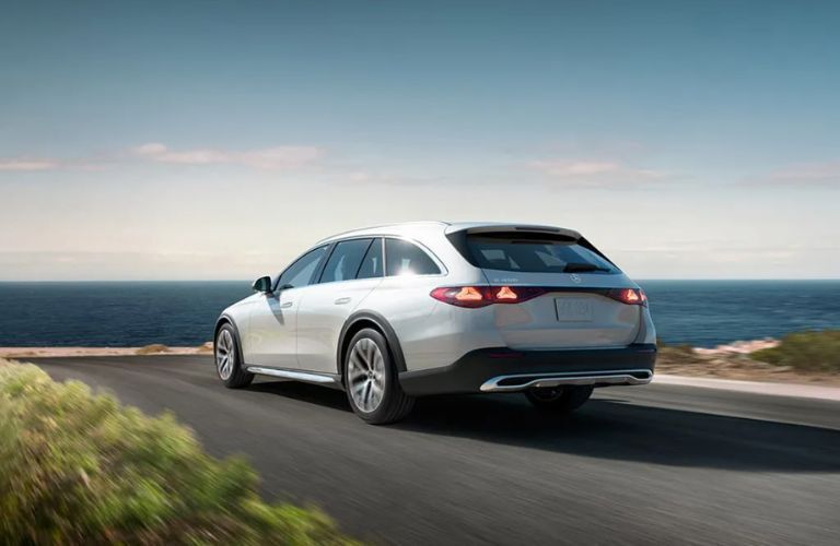 rear quarter view of the 2025 Mercedes-Benz E-Class All-Terrain Wagon