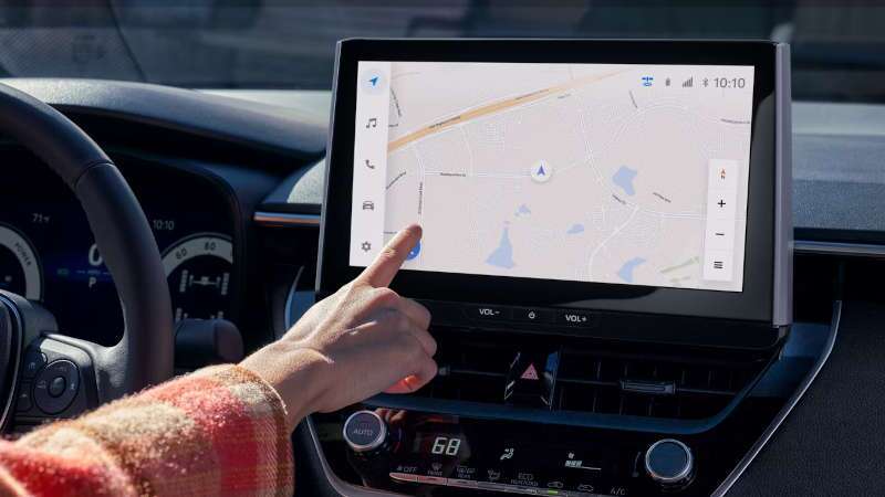 The large infotainment screen in the 2026 Toyota Corolla Hybrid