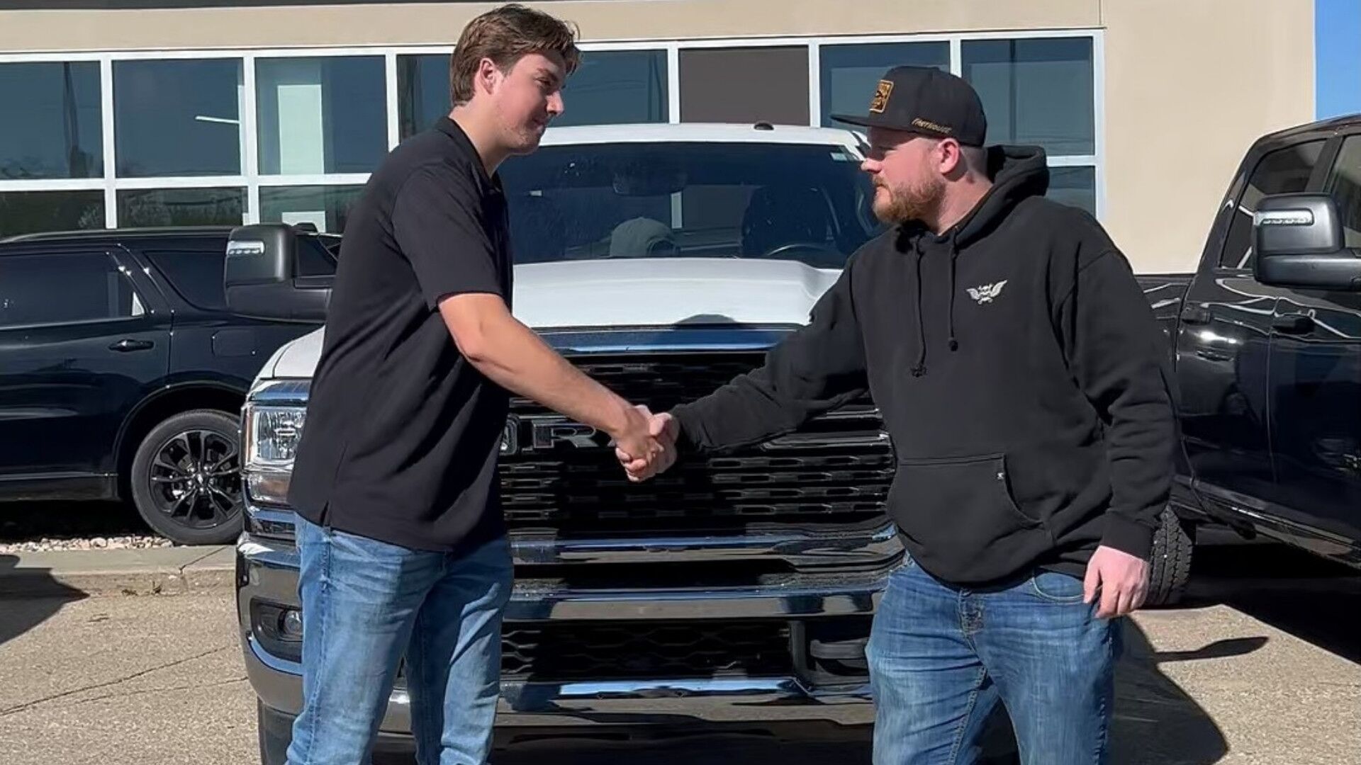 Jeremy and Brandon on Delivery Day at Redwater Dodge