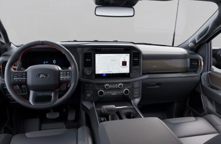 2025 Ford F-150 Raptor steering wheel and display screen
