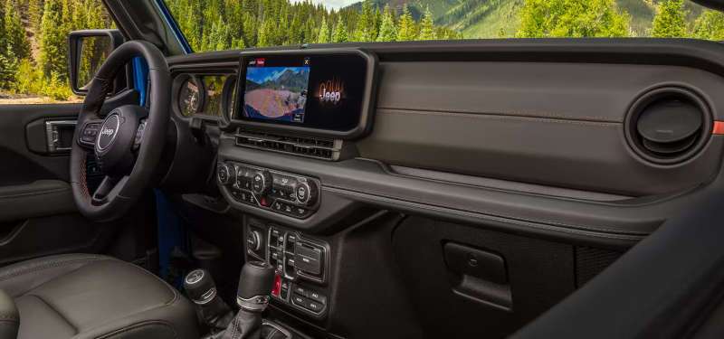 The controls and displays in the 2025 Jeep Gladiator