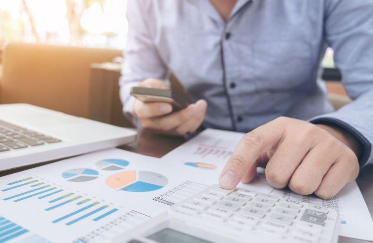 A person checking some data