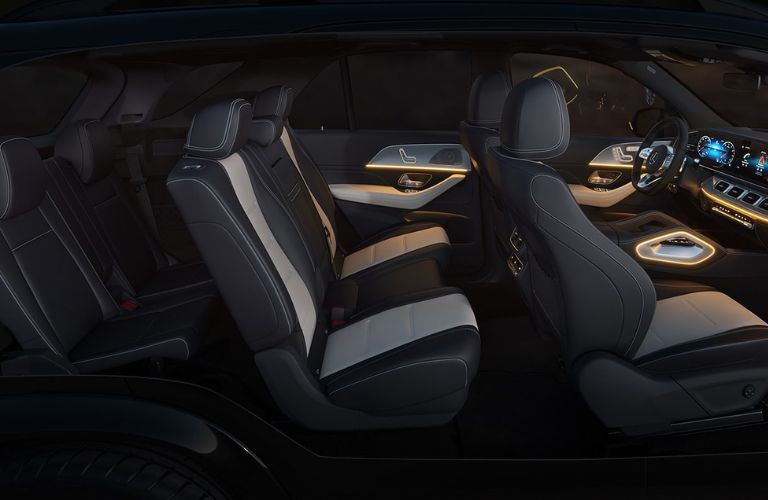Side view of the three-row seating in the 2023 Mercedes-Benz GLE SUV