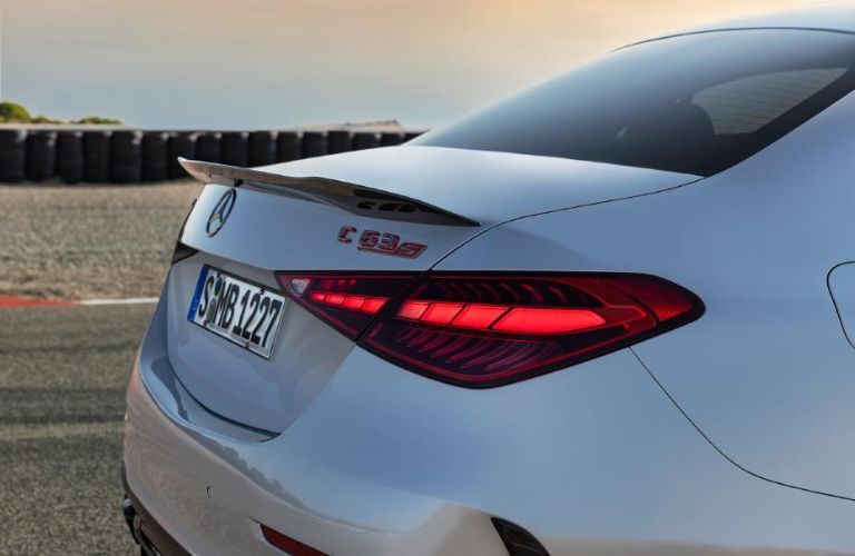 Side view of the rear fascia of the 2024 Mercedes-AMG C 63 S E Performance