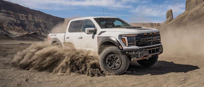 A side view of the 2025 Ford F-150 offroading