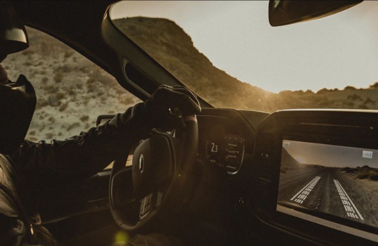 cockpit of a  Ford F-150 Raptor