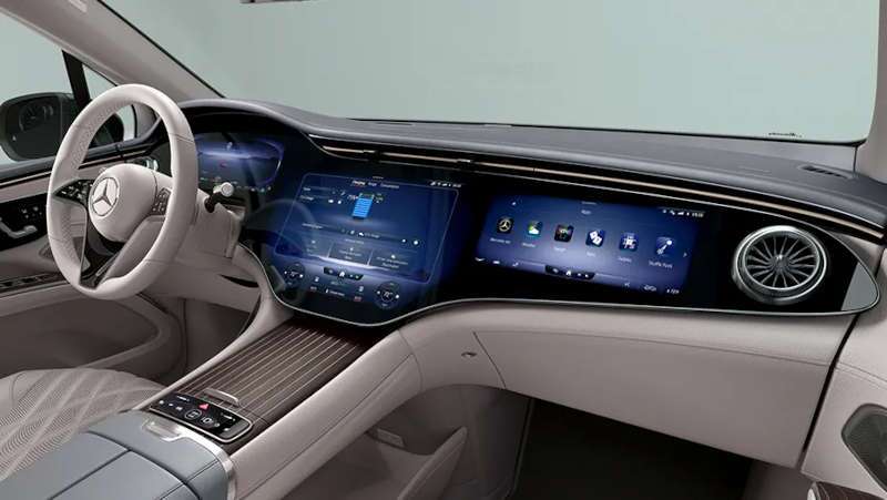 The MBUX Hyperscreen in the 2025 Mercedes-Benz EQS 450+ SUV