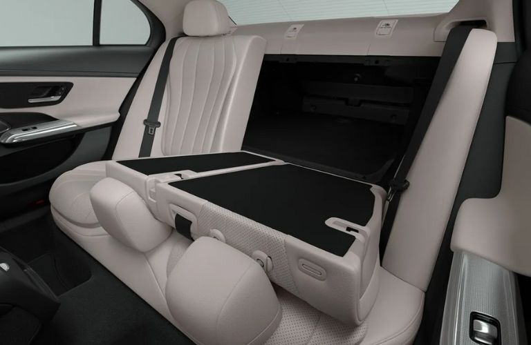 folded rear seat of the 2024 Mercedes-Benz E-Class 4MATIC Sedan