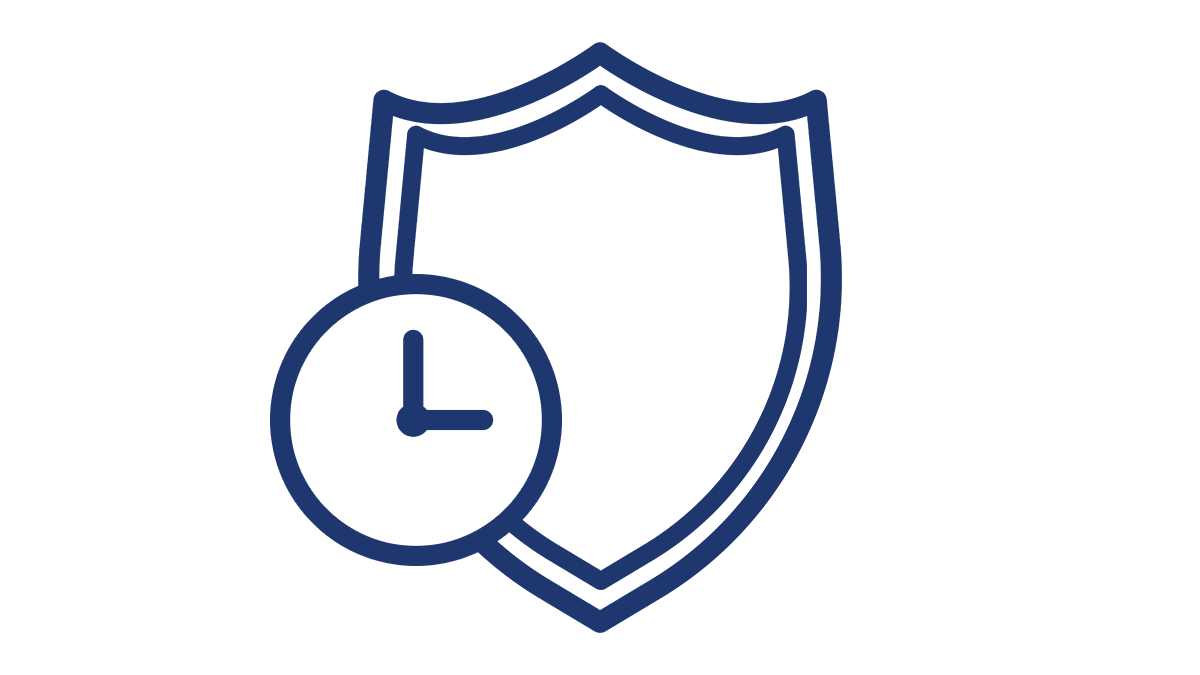 Illustration of a shield and clock