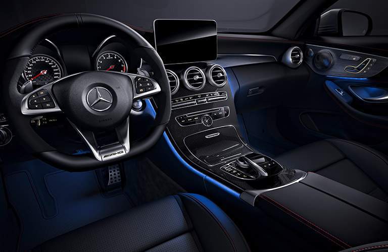 Steering wheel in the 2018 Mercedes-Benz AMG C 43