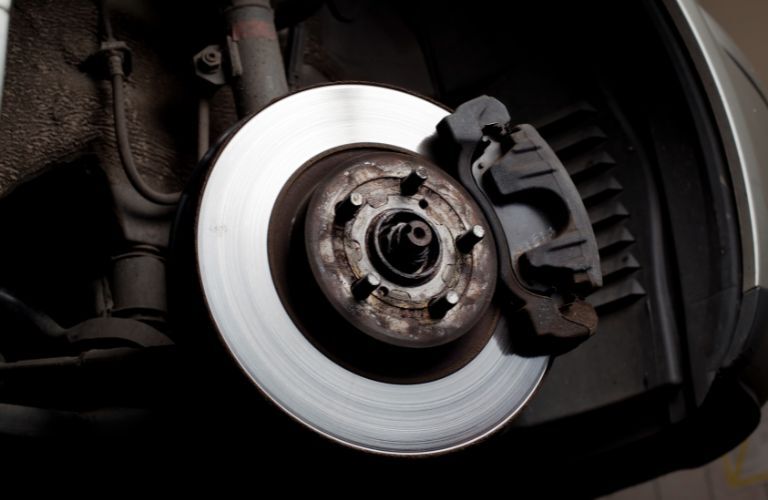 brake pad being replaced at the service center