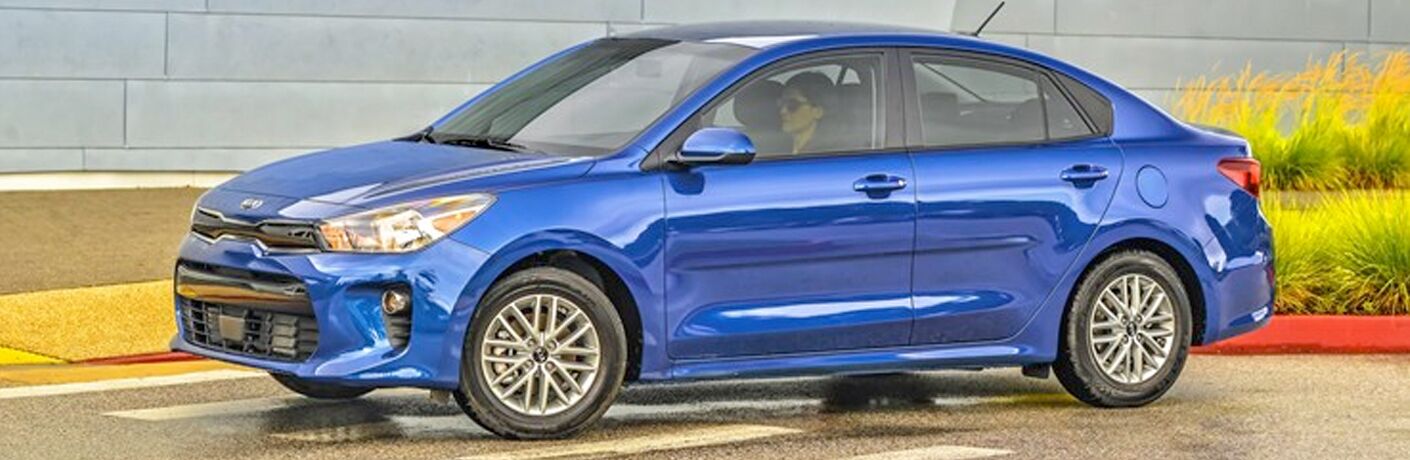 2020 Kia Rio going down the road
