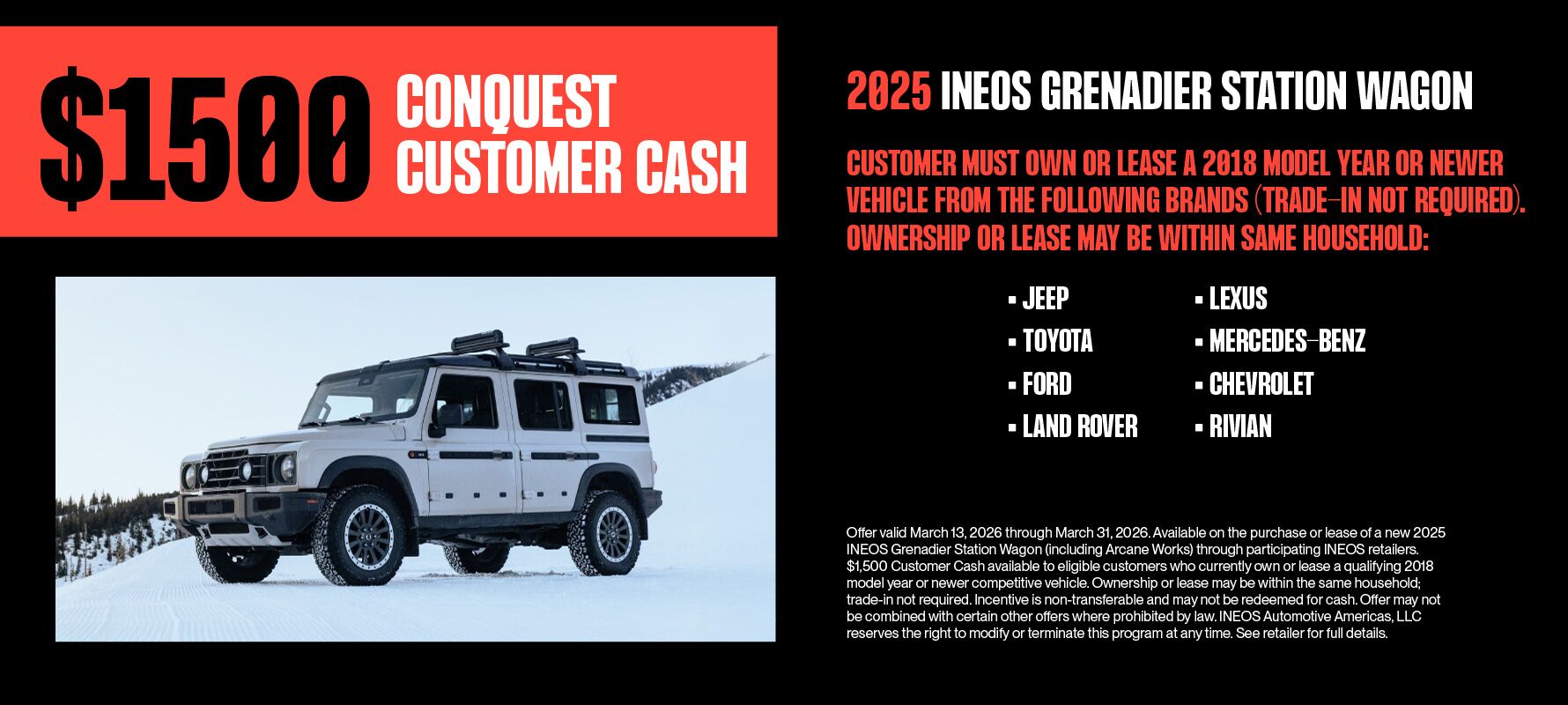 2025 Station Wagon Conquest Customer Cash