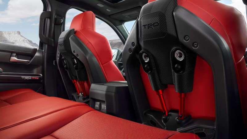 The rear seating in the 2026 Toyota Tacoma TRD edition