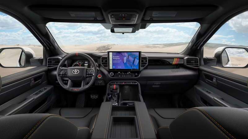 The cockpit of the 2026 Toyota Tundra Hybrid