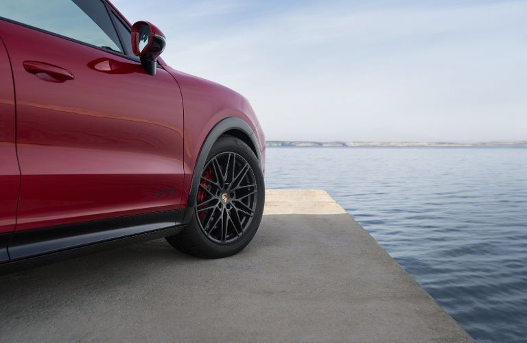 2025 Porsche Cayenne with close up of the front wheel