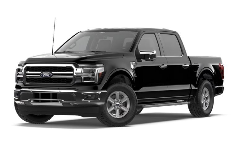2026 Ford F-150 Lariat front and side angle in black
