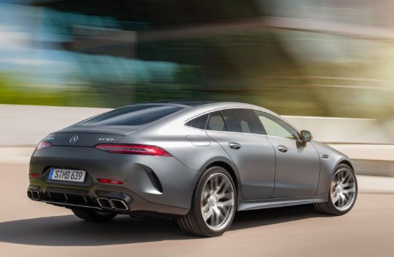 Rear three-quarter view of the 2023 Mercedes-AMG GT Coupe