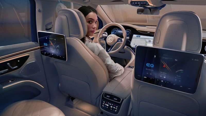 The available rear infotainment screens in the 2025 Mercedes-Benz EQS 580 4MATIC® SUV