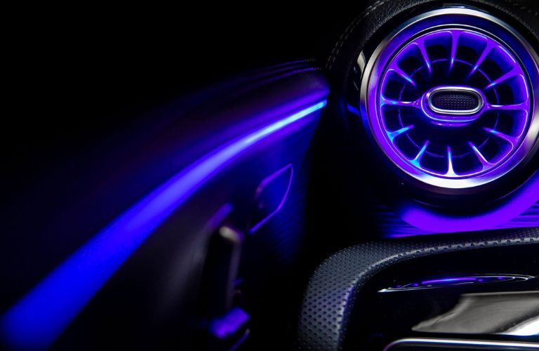 An image of the 64-color Ambient Lighting of the 2022 Mercedes-Benz A-Class
