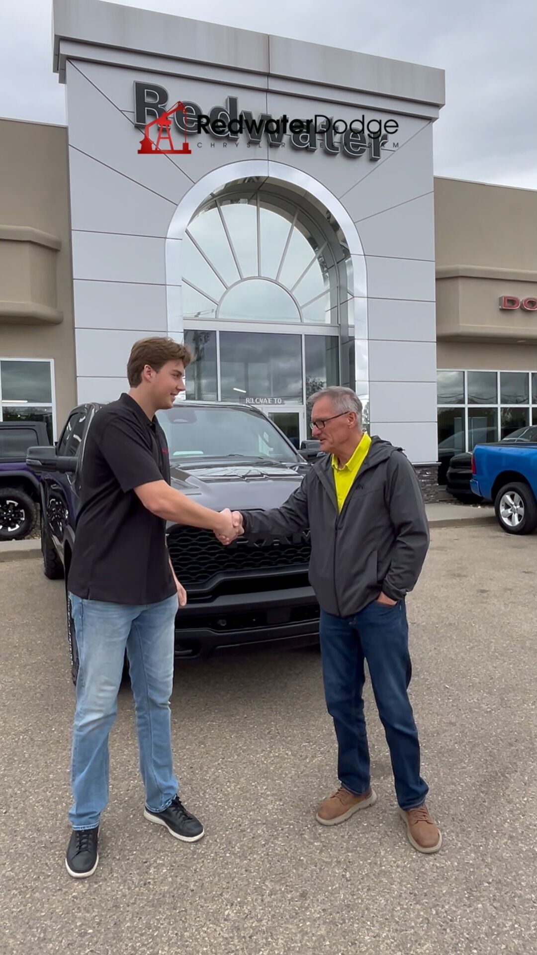 Jeremy and Anthony on Delivery Day at Redwater Dodge