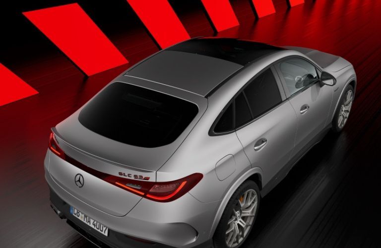 aerial rear view of the 2024 Mercedes-Benz AMG GLC 43 Coupe