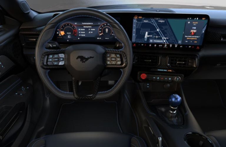 2025 Ford Mustang Dark Horse steering wheel and display screen