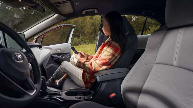 The cockpit of the 2026 Toyota Corolla Hybrid