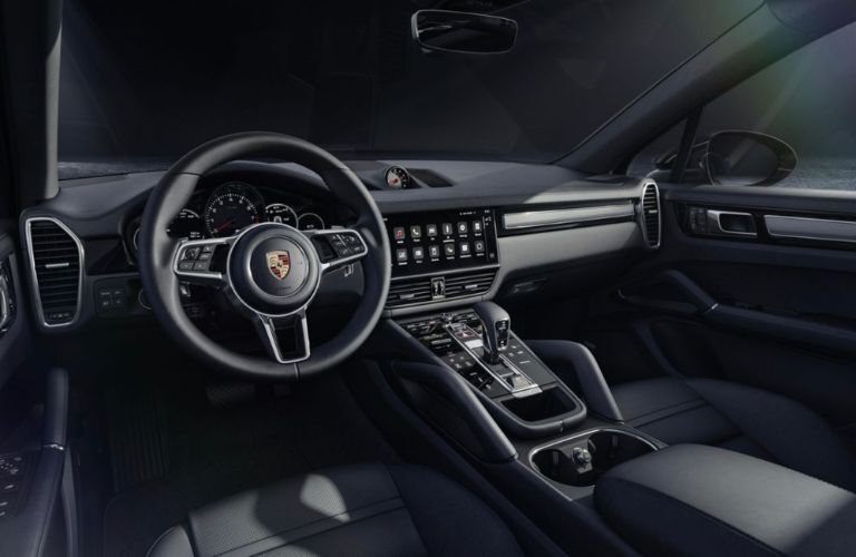 Cockpit view of the 2023 Porsche Cayenne S Platinum Edition