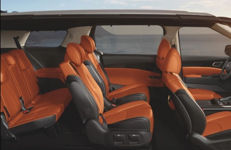 inside view of the three row 2022 Kia Carnival